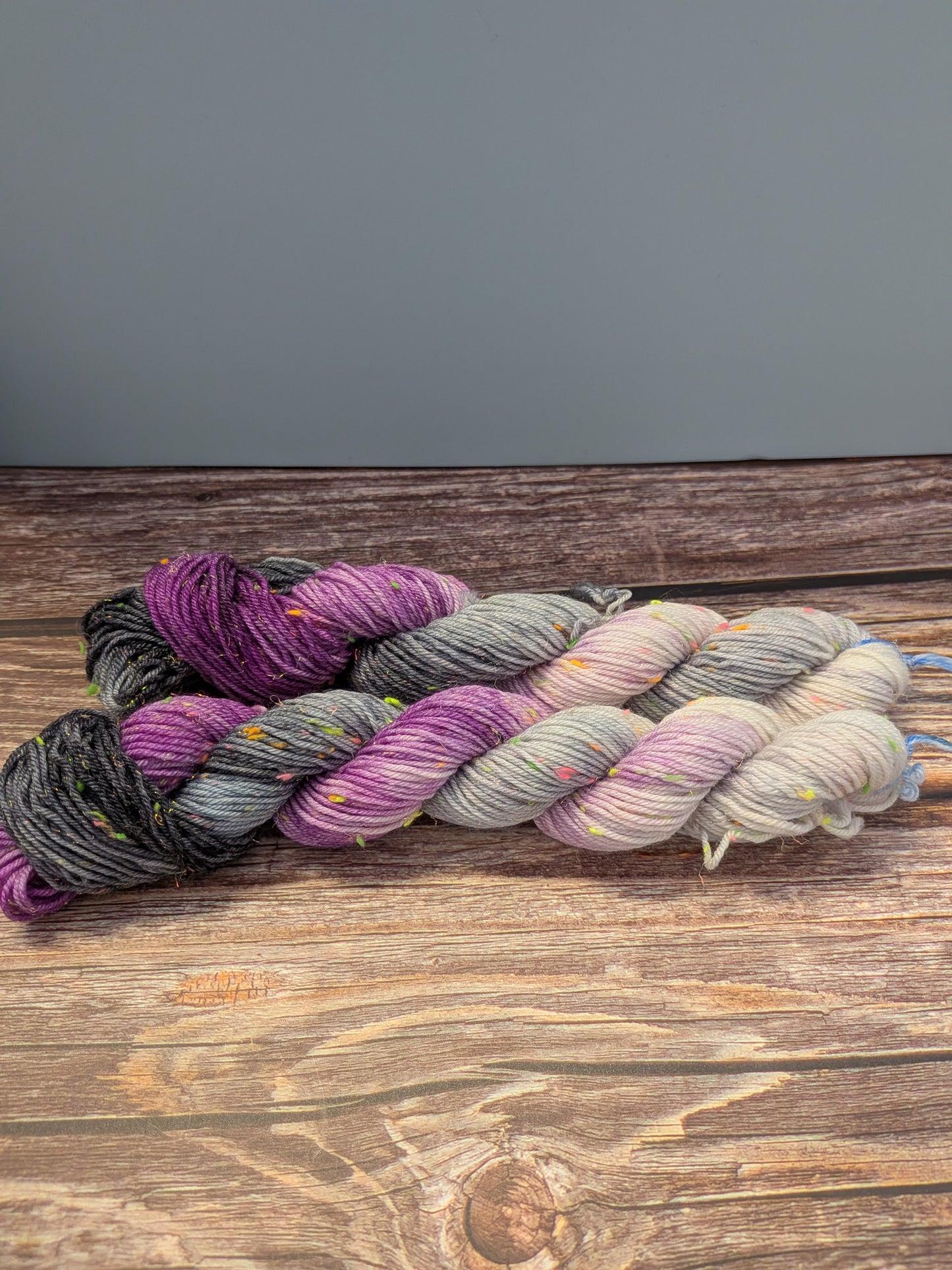 Hand Dyed 4ply Mini Neon Sparkly Skeins