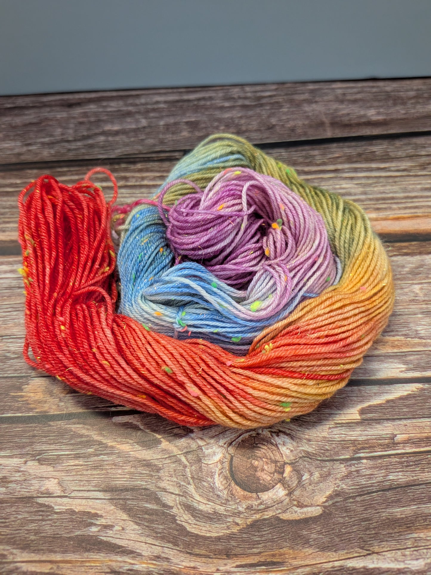 Hand Dyed 4ply Mini Neon Sparkly Skeins