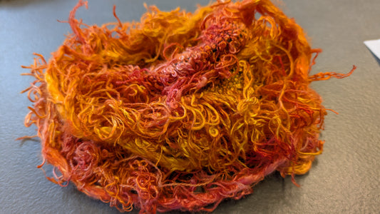 Hand dyed wool/silk selvedge, mixed media textiles pack3