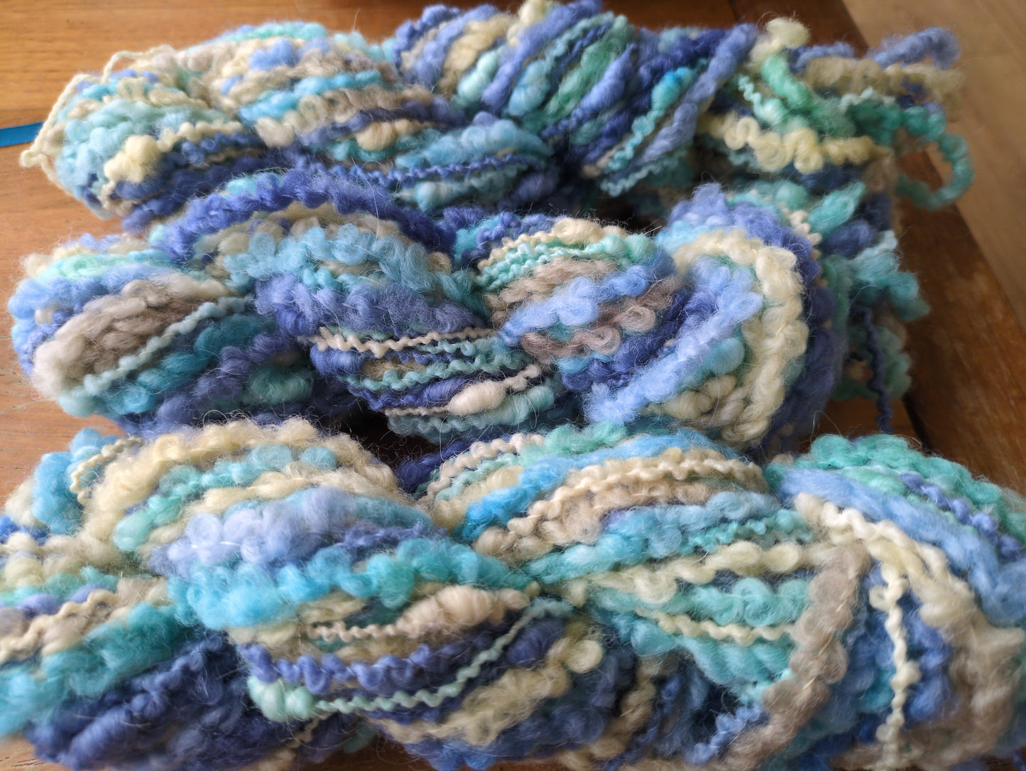 45g fabulous hand dyed wool yarns, mix of weight and textures, seascape