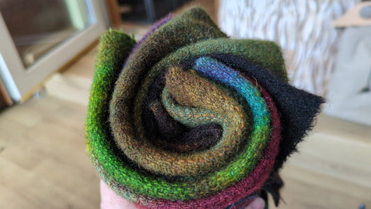 Hand Dyed Scottish wool tweed 6 pieces - creative textiles - HDWT09