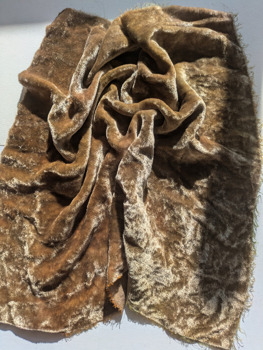 Hand dyed silk velvet fabric HDSV32