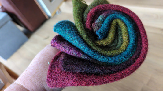 Hand Dyed Scottish wool tweed 6 pieces - creative textiles - HDWT14