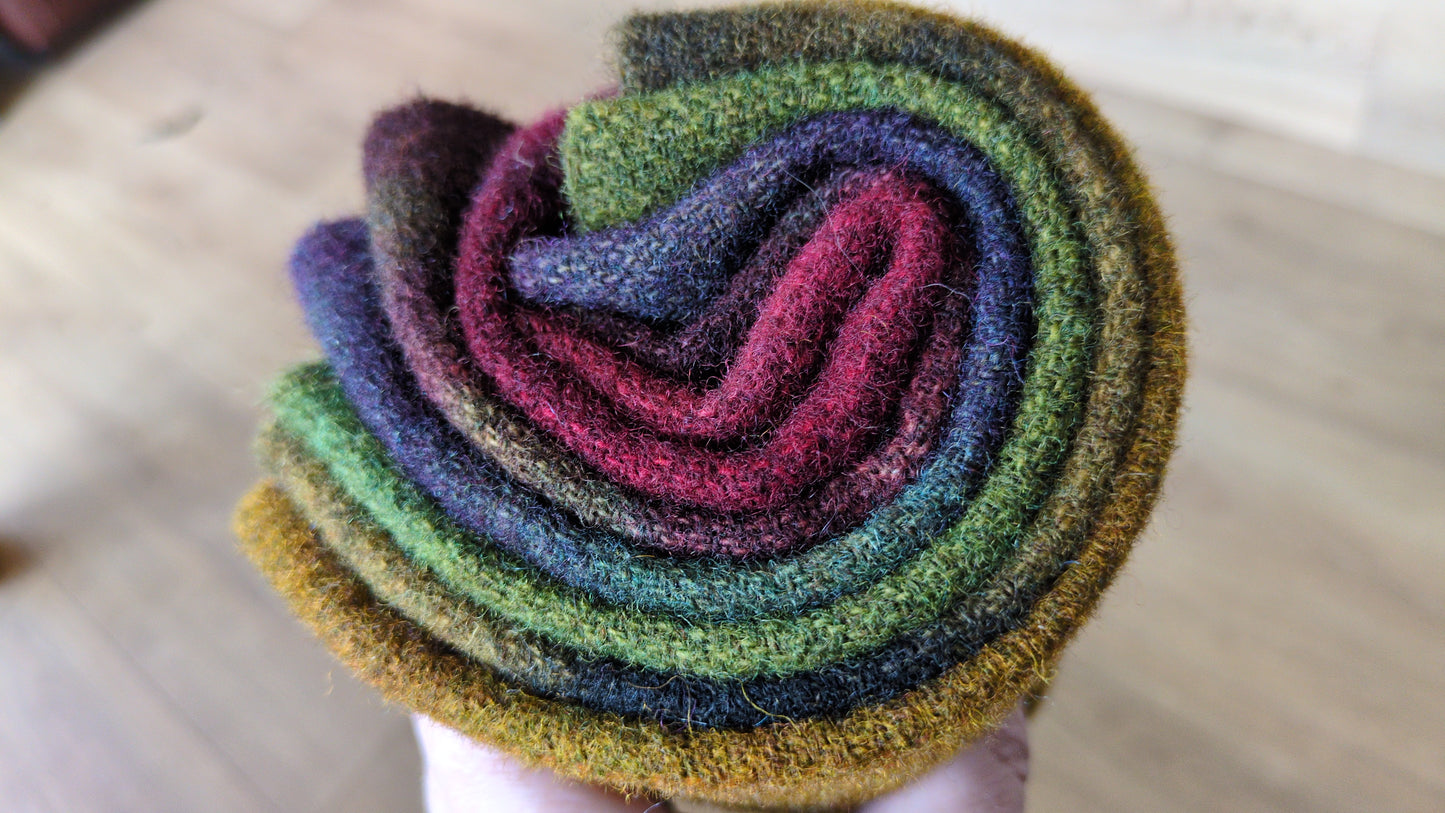 Hand Dyed Scottish wool tweed 6 pieces - creative textiles - HDWT10