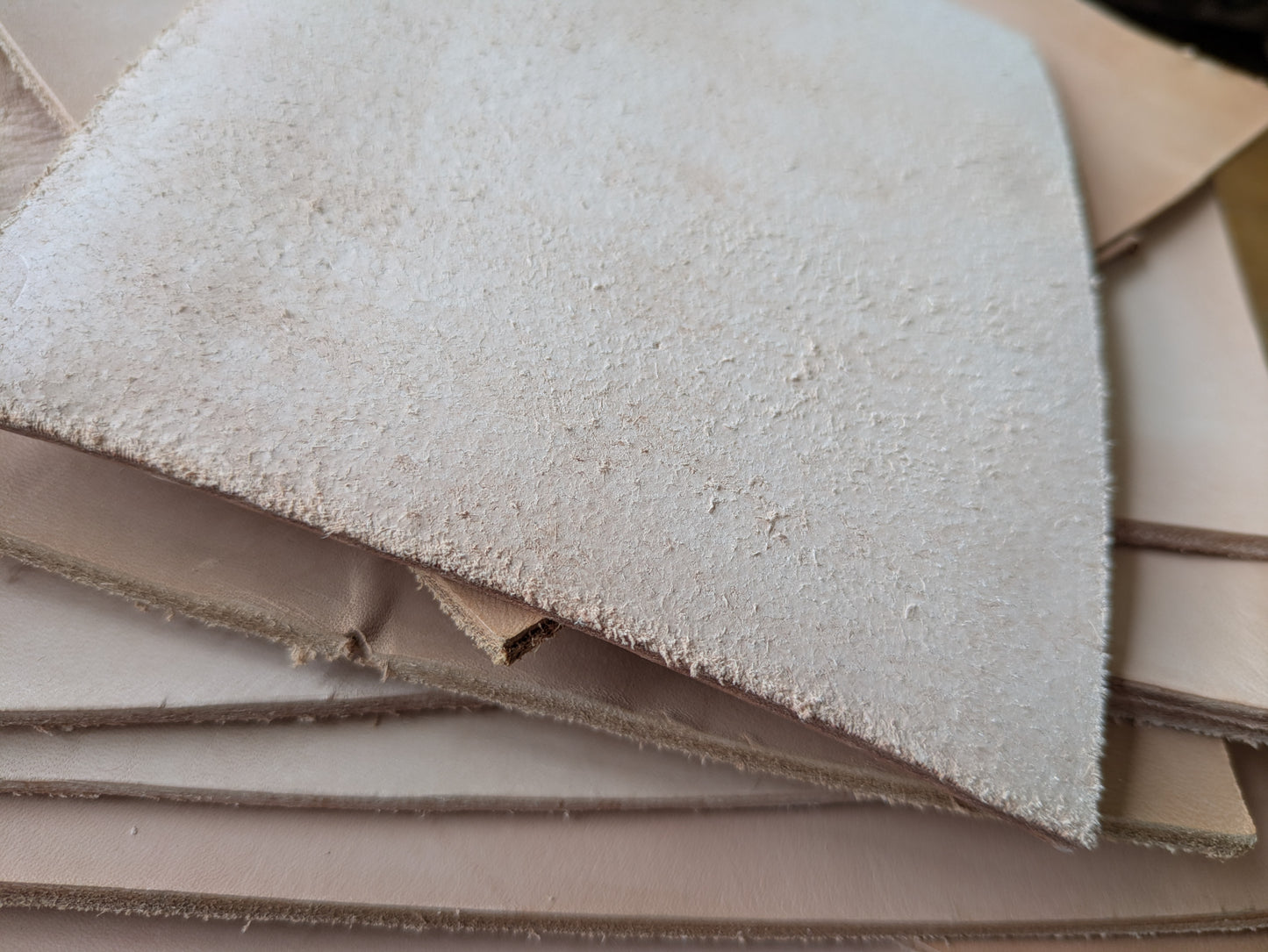 Studio destash, pieces of veg tanned leather, very thick pack 1
