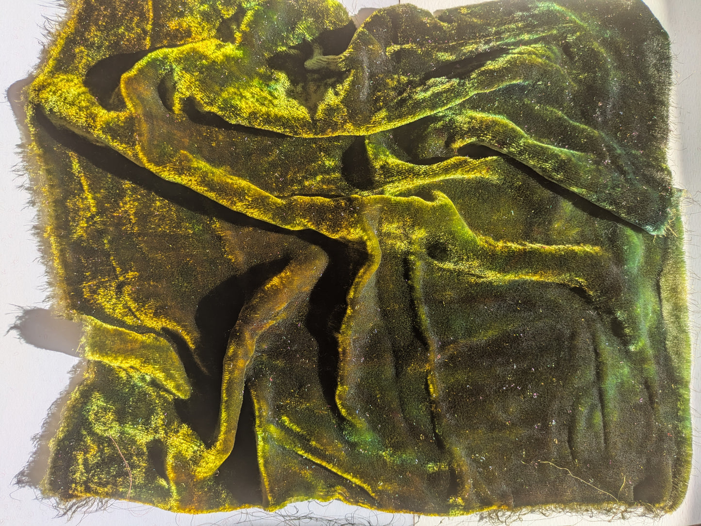 Hand dyed silk velvet fabric HDSV10