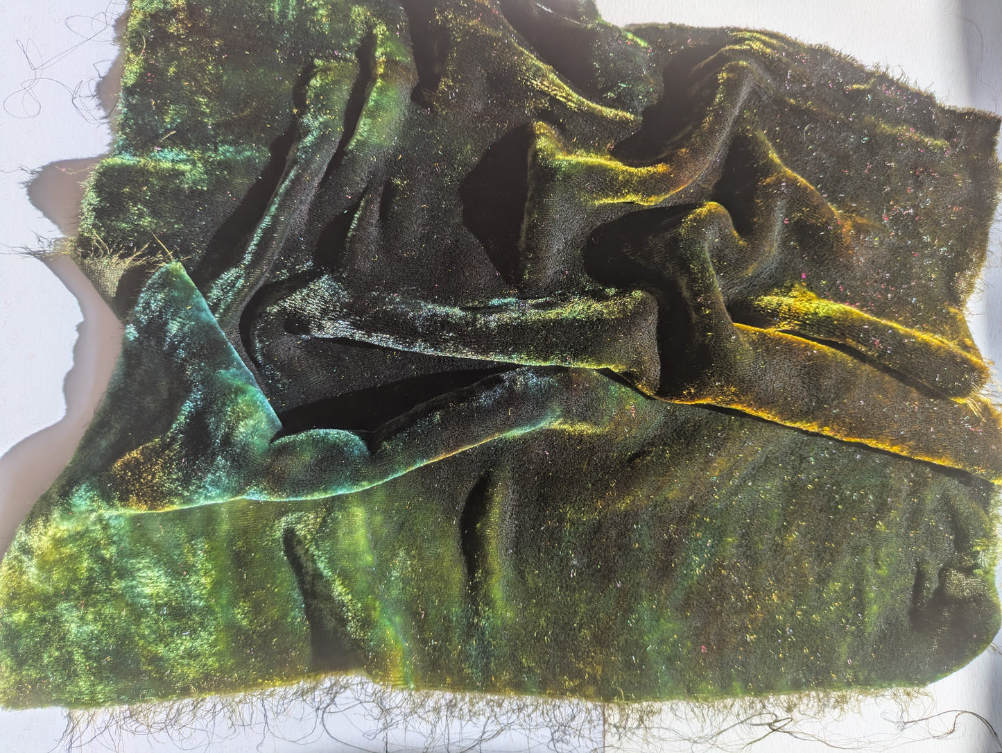 Hand dyed silk velvet fabric HDSV11