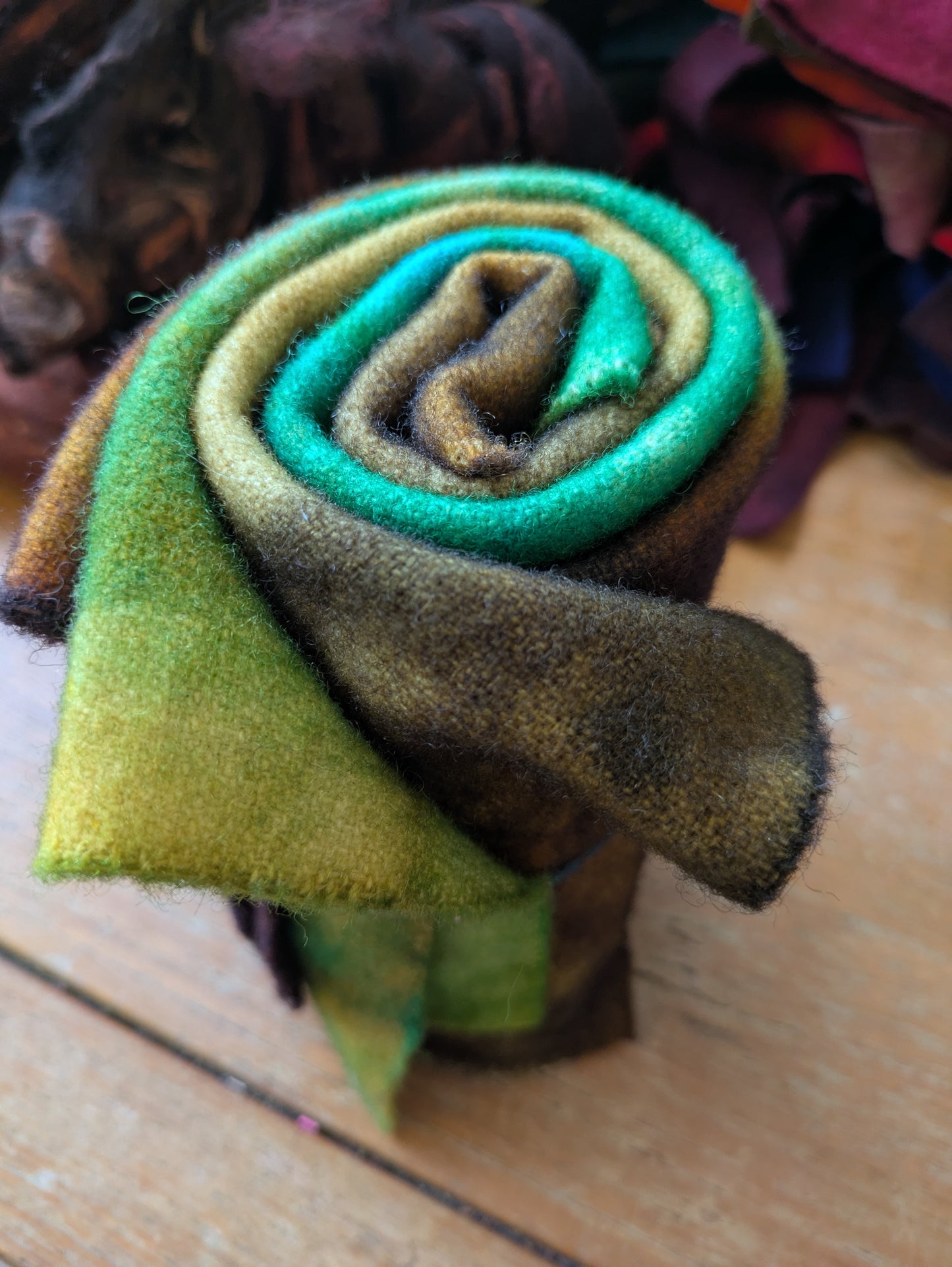 Hand Dyed wool blanket med weight 3 pieces - creative textiles - HDWBB15