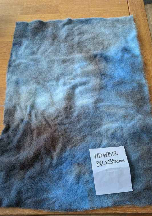 Hand Dyed pure wool blanket large piece 52 x 35 cm - creative textiles - HDWB12