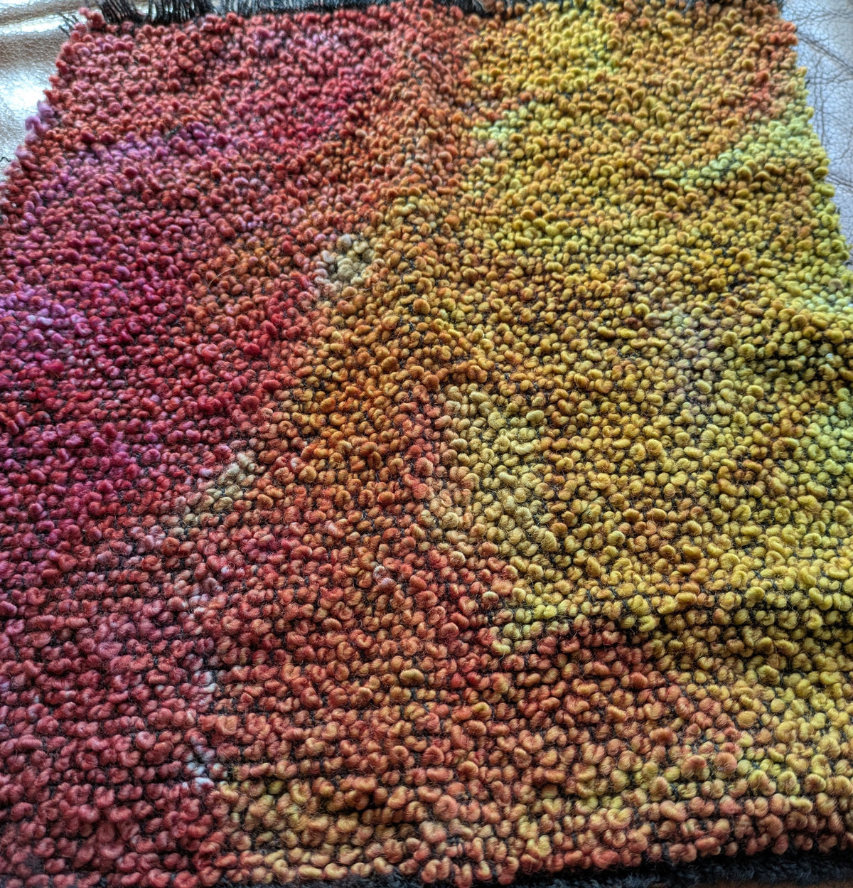 Hand Dyed lovely wool boucle piece- creative textiles - boucle3