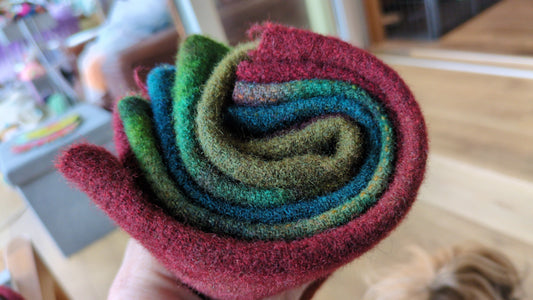 Hand Dyed Scottish wool tweed 6 pieces - creative textiles - HDWT12