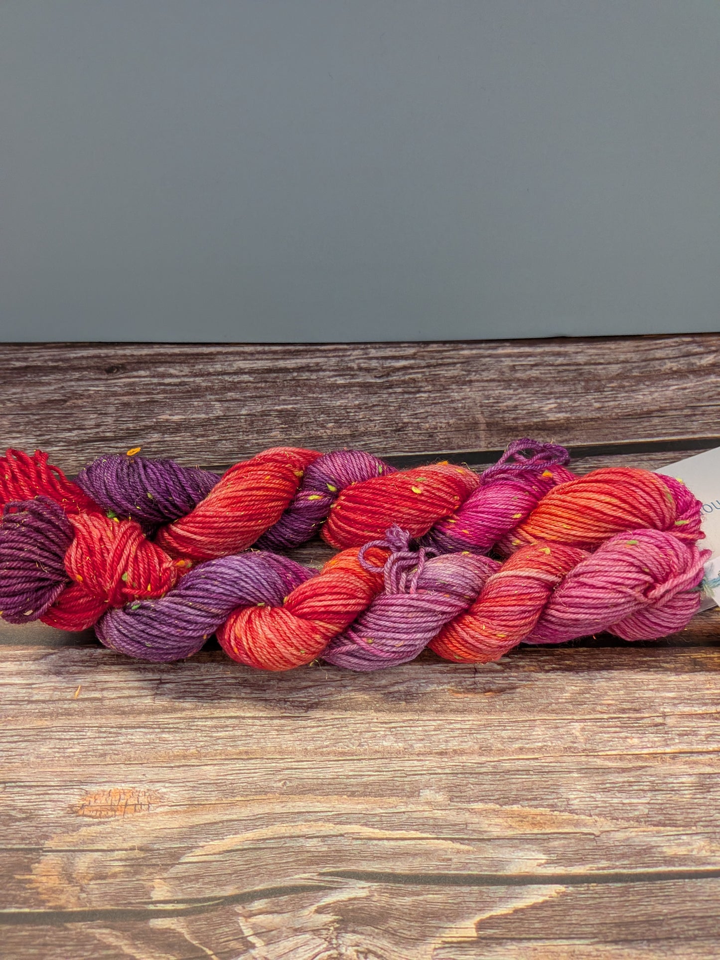 Hand Dyed 4ply Mini Neon Sparkly Skeins