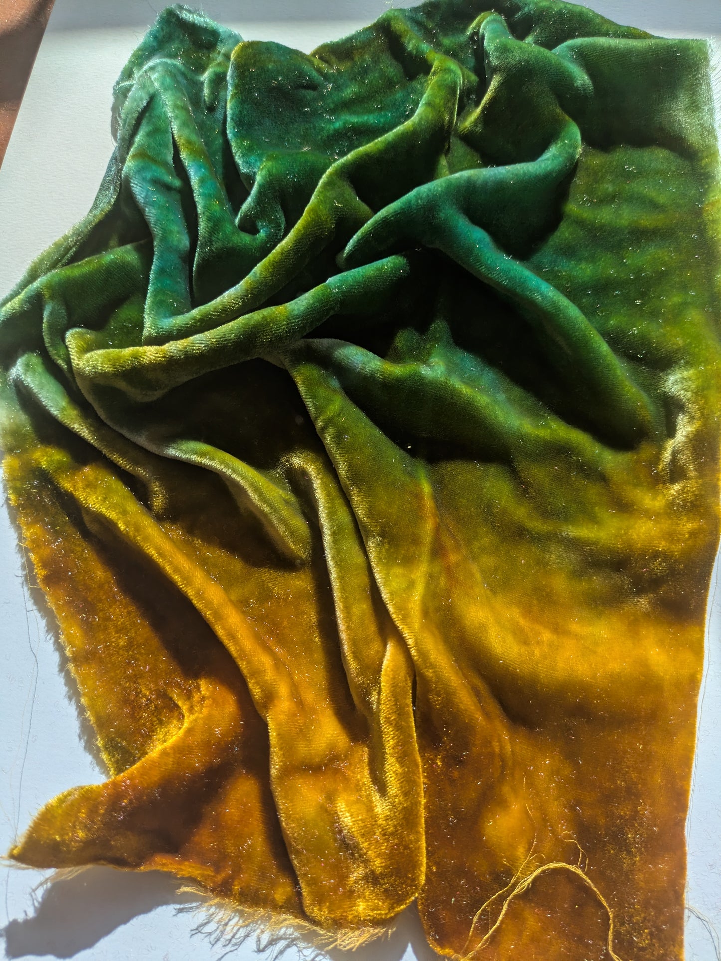 Hand dyed silk velvet fabric HDSV18
