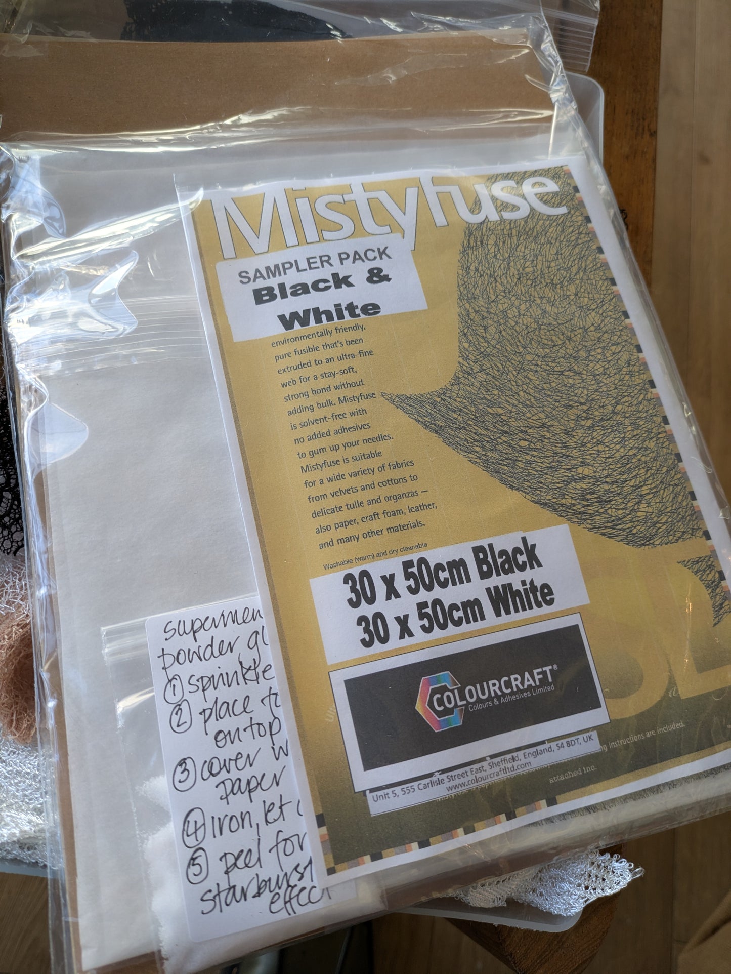 Starter pack for experimenting with foils on mixed media fabric pieces