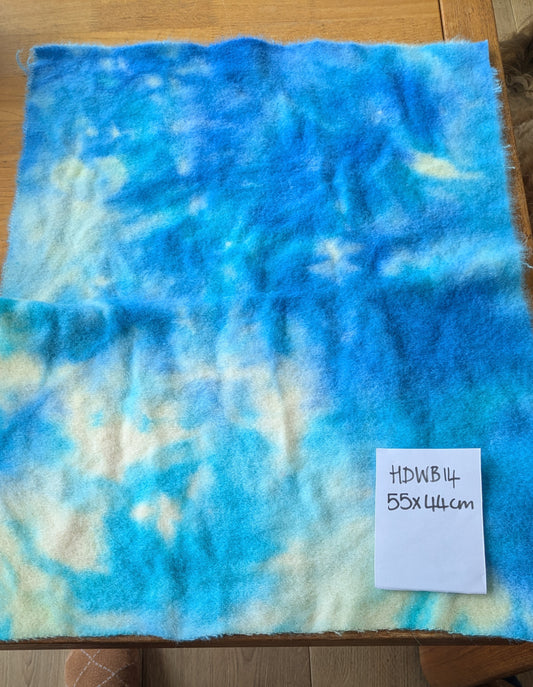 Hand Dyed pure wool blanket large piece 55 x 44 cm - creative textiles - HDWB14