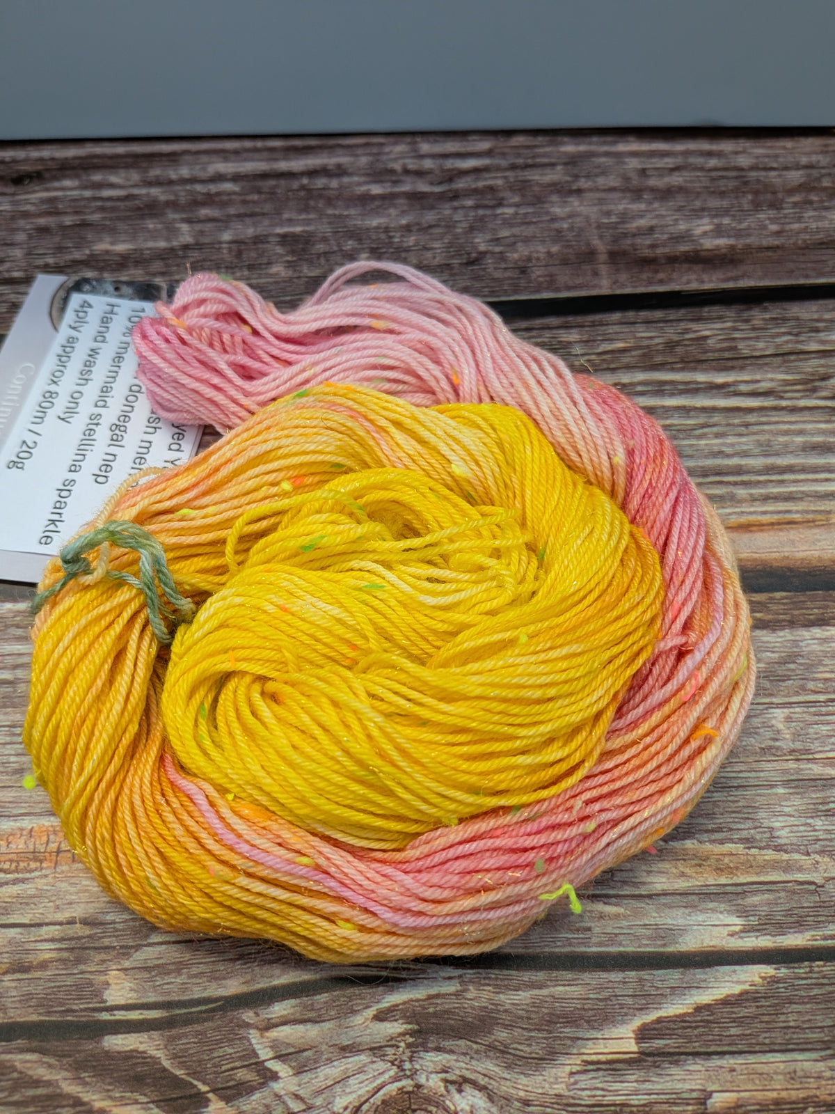 Hand Dyed 4ply Mini Neon Sparkly Skeins