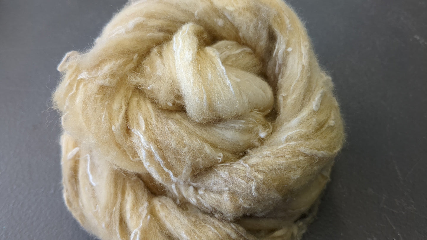 Merino with silk slubs hand dyed layers great to needle felt or wet felt  25g MSS23
