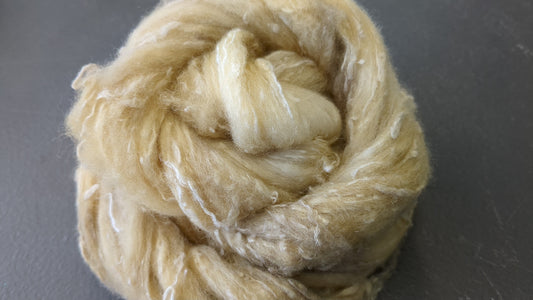 Merino with silk slubs hand dyed layers great to needle felt or wet felt  25g MSS23