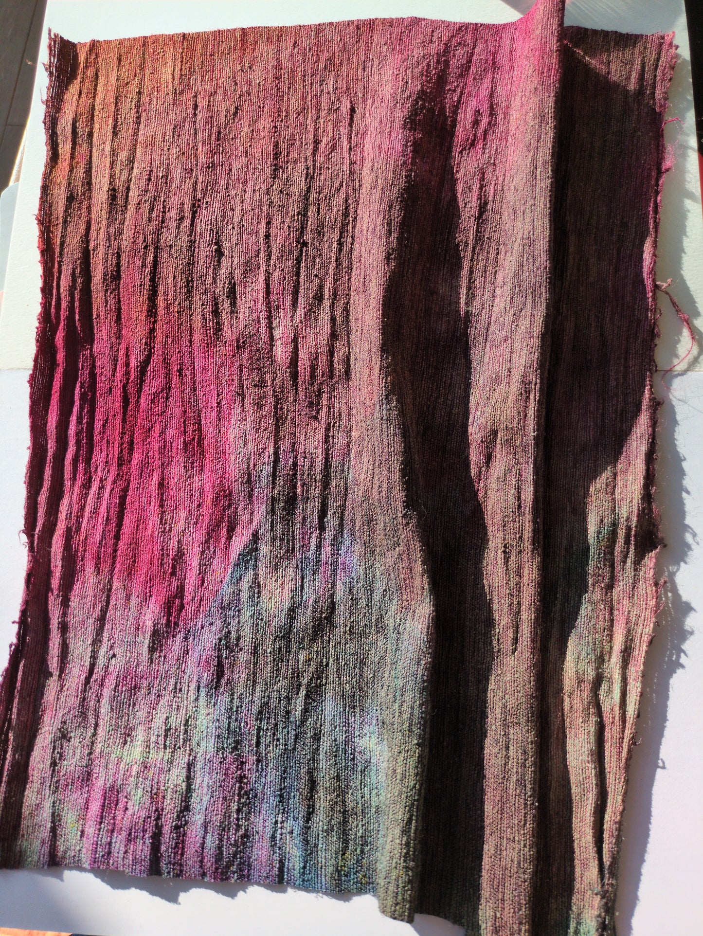 Hand dyed raw silk fabric HDRS09