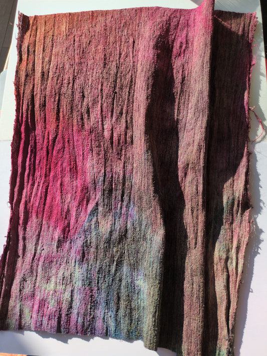 Hand dyed raw silk fabric HDRS09