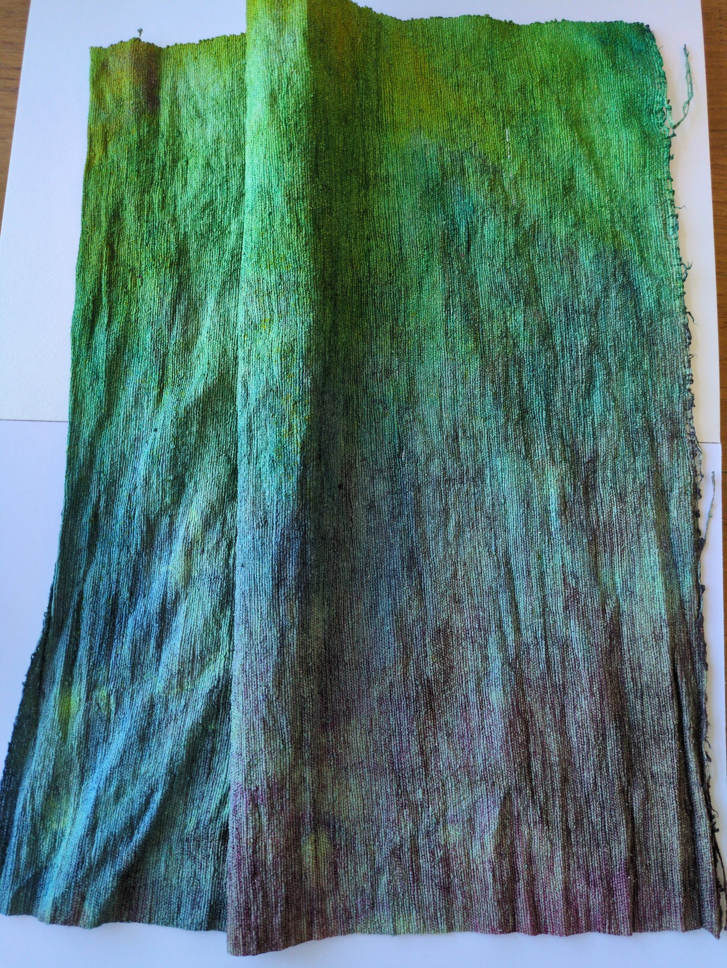 Hand dyed raw silk fabric HDRS06