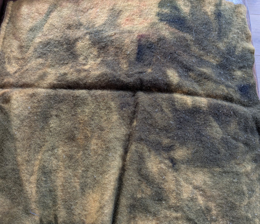 Hand Dyed wool vintage blanket med weight- creative textiles -blanket3