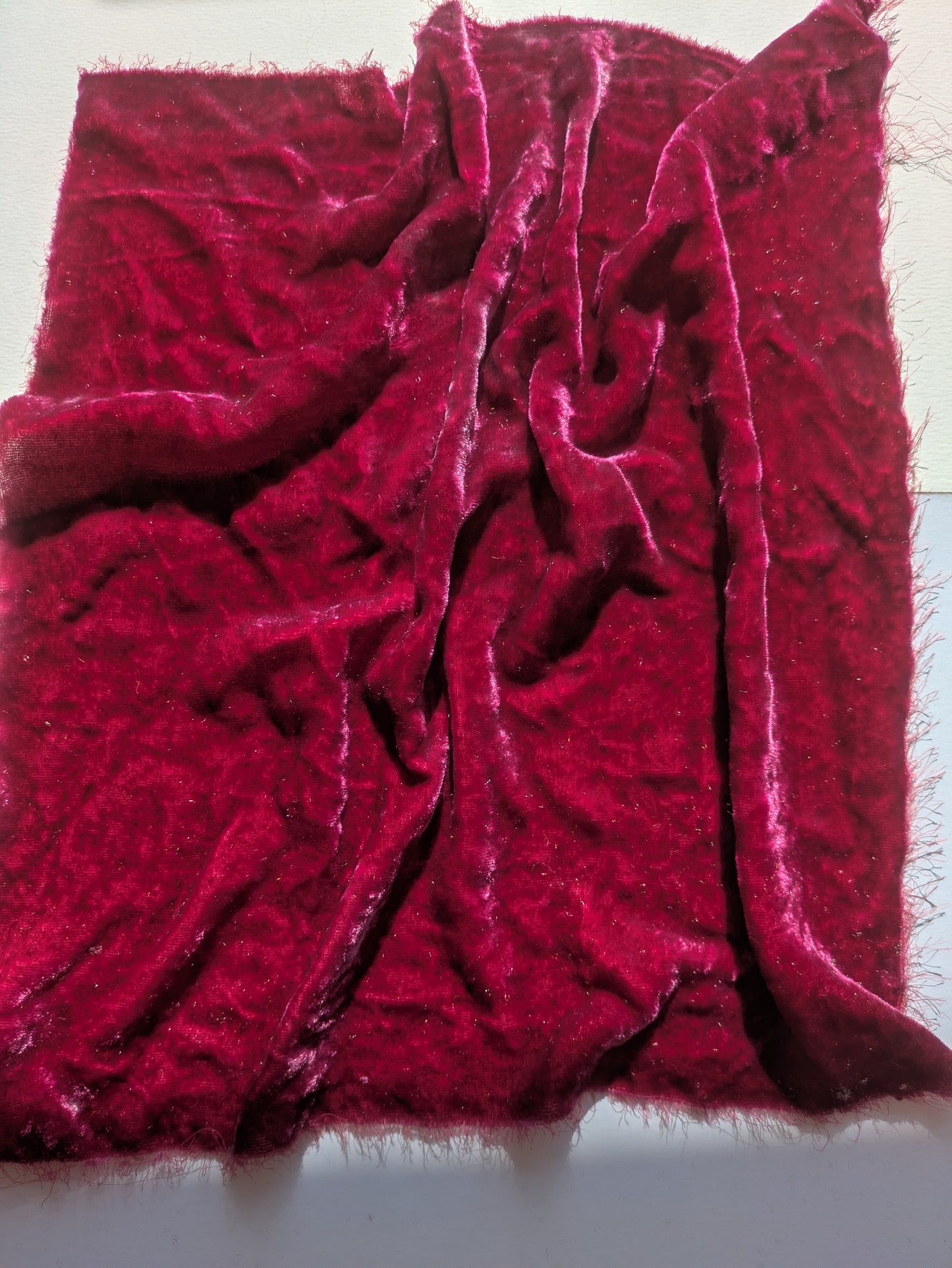 Hand dyed silk velvet fabric HDSV01
