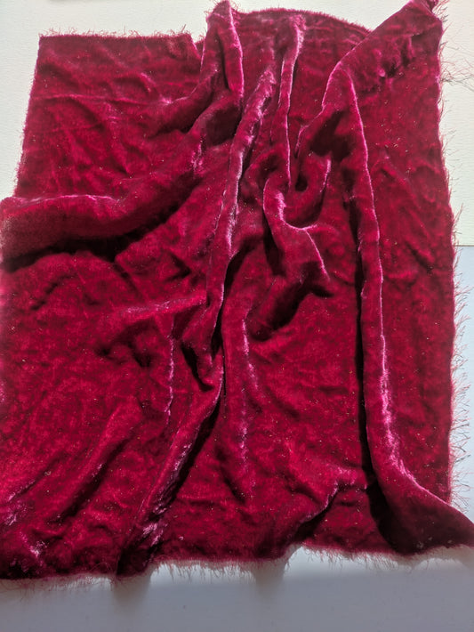 Hand dyed silk velvet fabric HDSV01