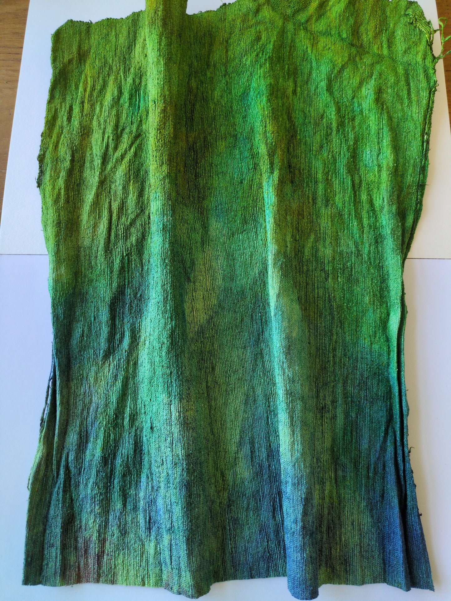 Hand dyed raw silk fabric HDRS02
