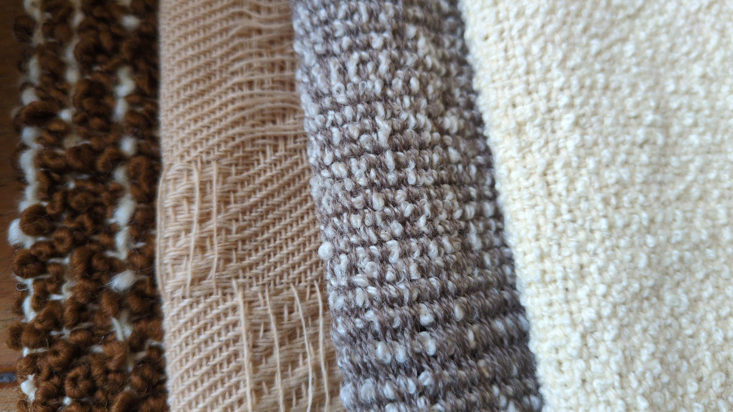 4 x A4 pure wool textural luxury fabrics - creative textiles - bundle 5