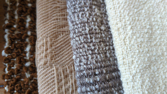 4 x A4 pure wool textural luxury fabrics - creative textiles - bundle 5