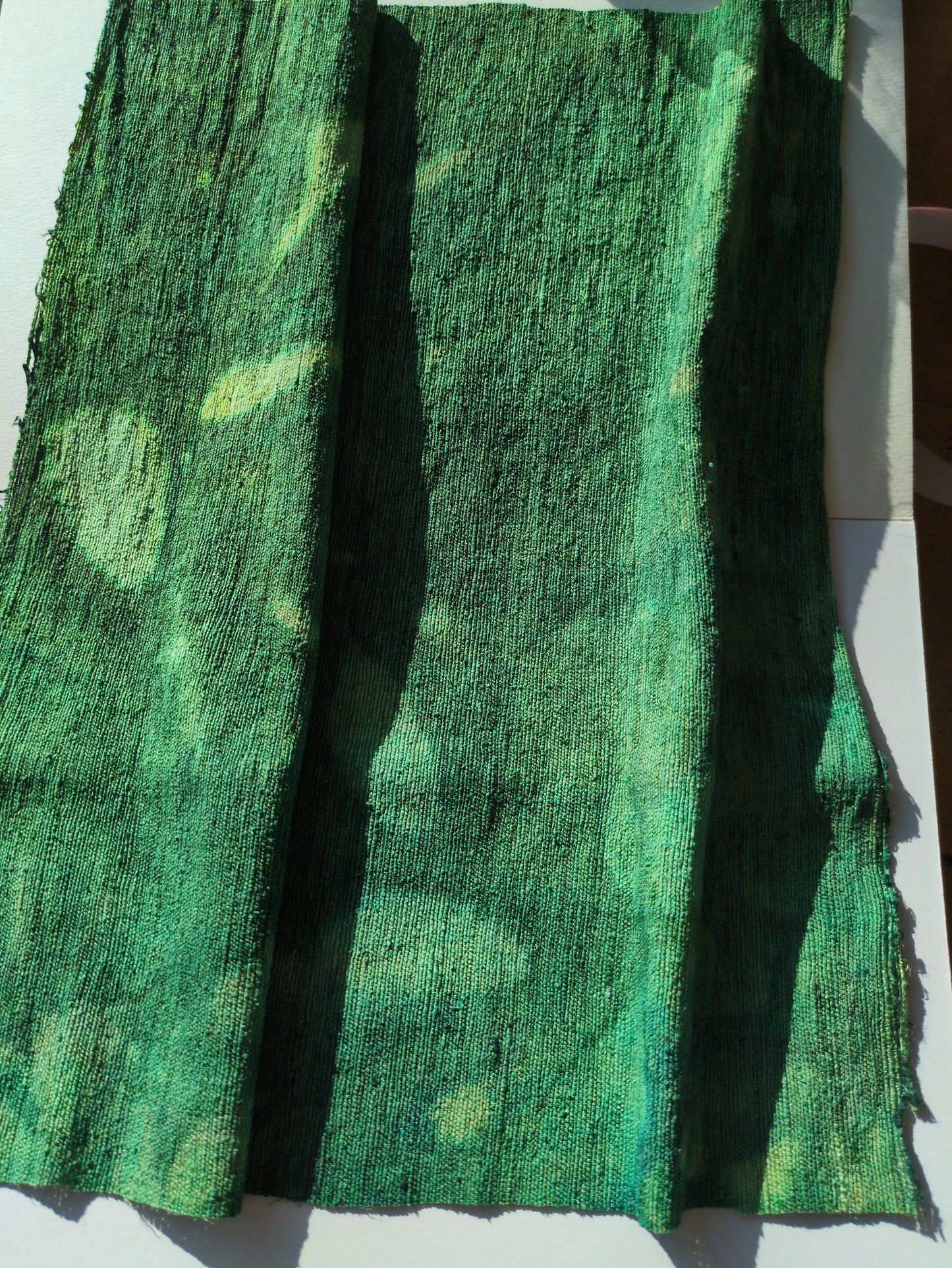 Hand dyed raw silk fabric HDRS11