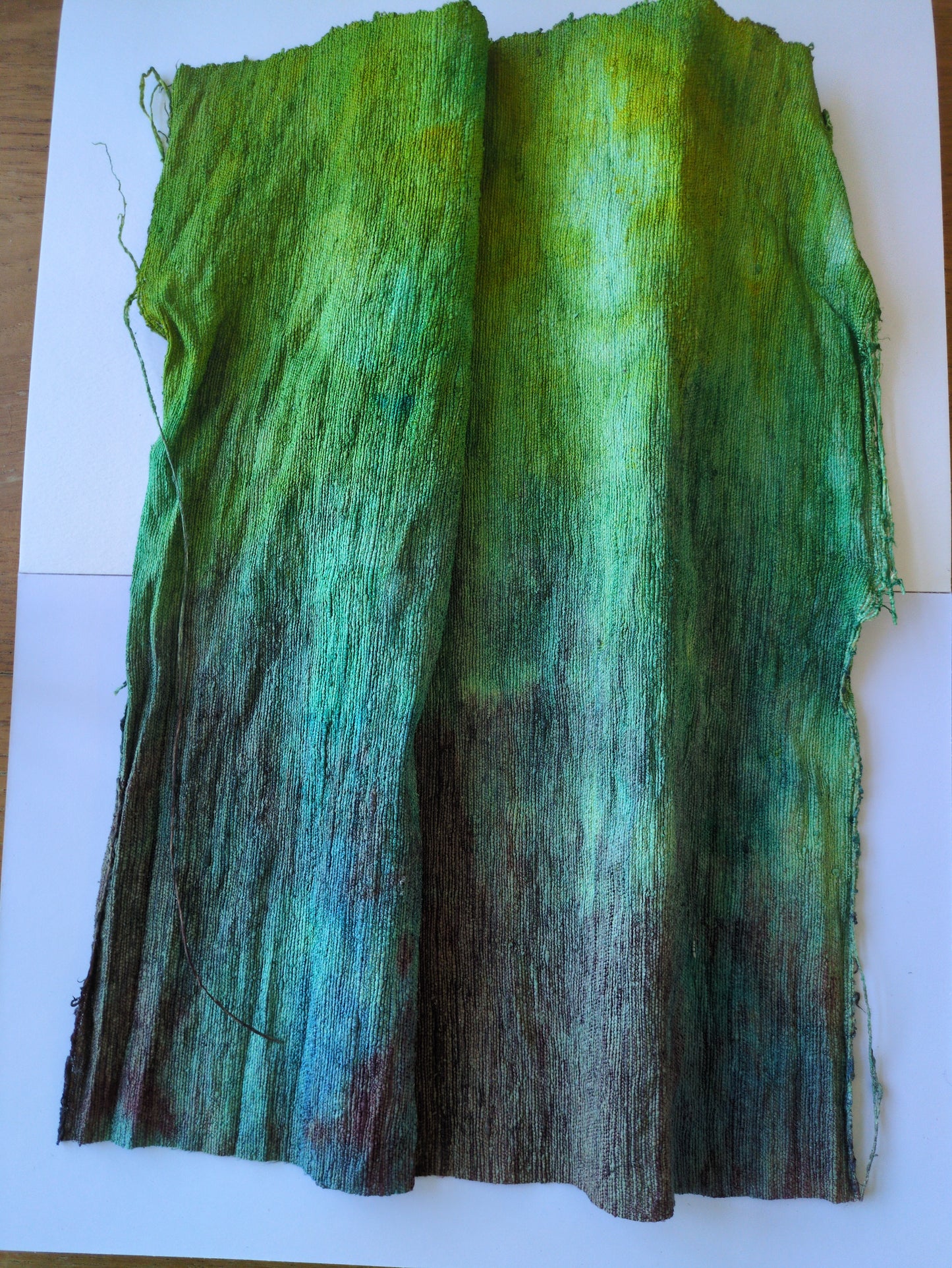 Hand dyed raw silk fabric HDRS05