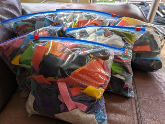Wool felt studio scrap bag minimum 200g