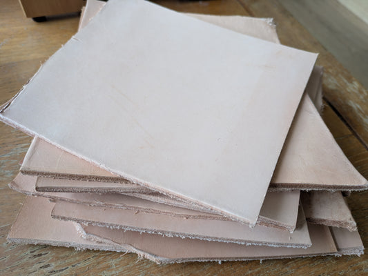 Studio destash, pieces of veg tanned leather, very thick pack 2