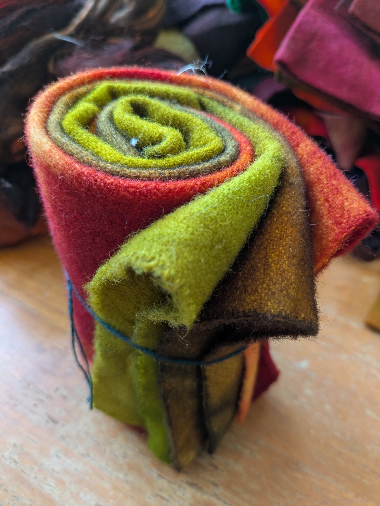 Hand Dyed wool blanket med weight 3 pieces - creative textiles - HDWBB14