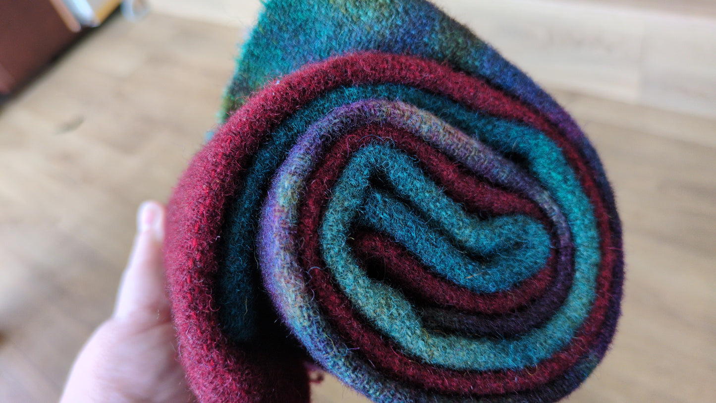 Hand Dyed Scottish wool tweed 3 pieces - creative textiles - HDWT08