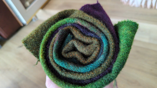 Hand Dyed Scottish wool tweed 3 pieces - creative textiles - HDWT02