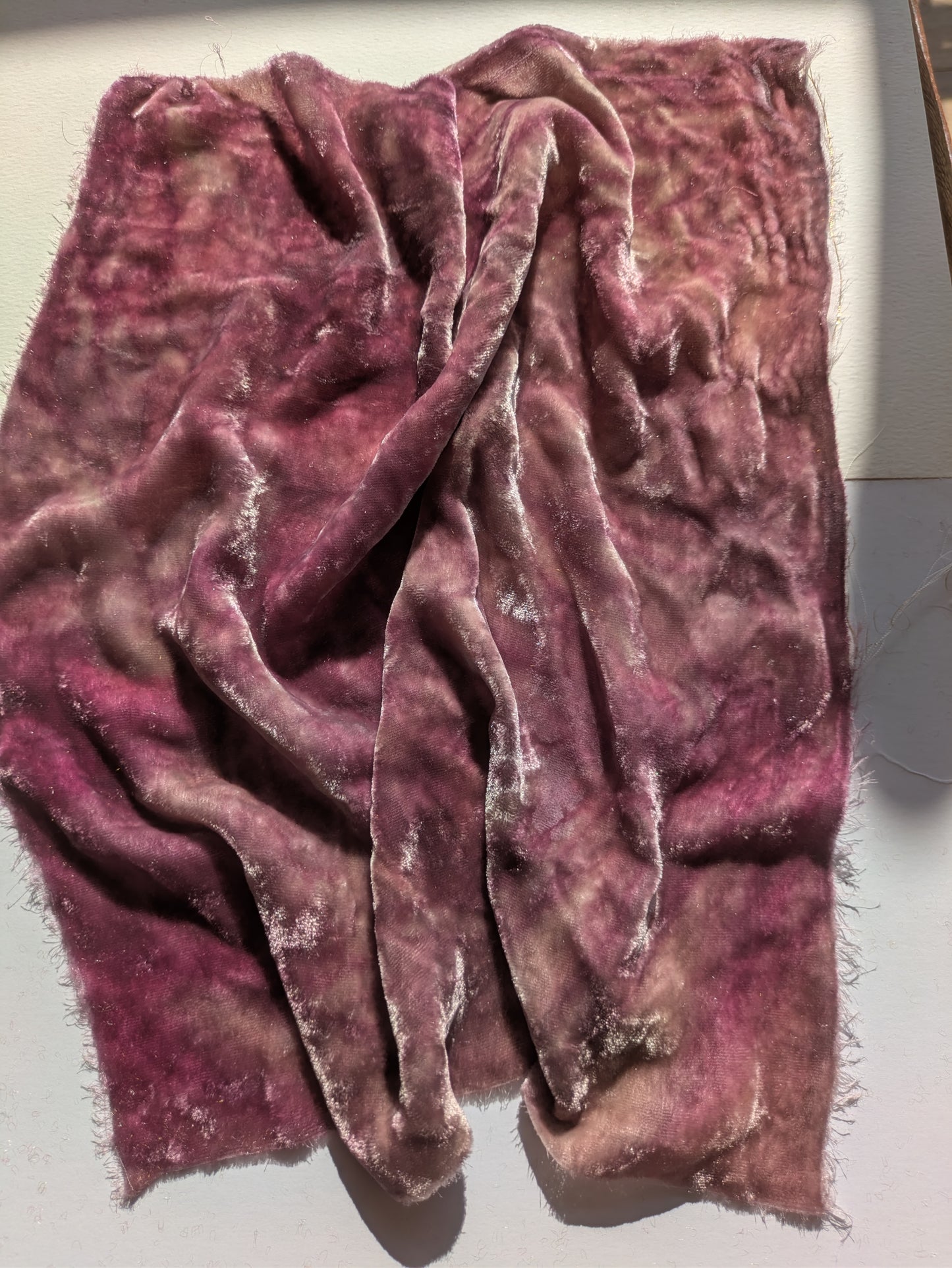 Hand dyed silk velvet fabric HDSV22