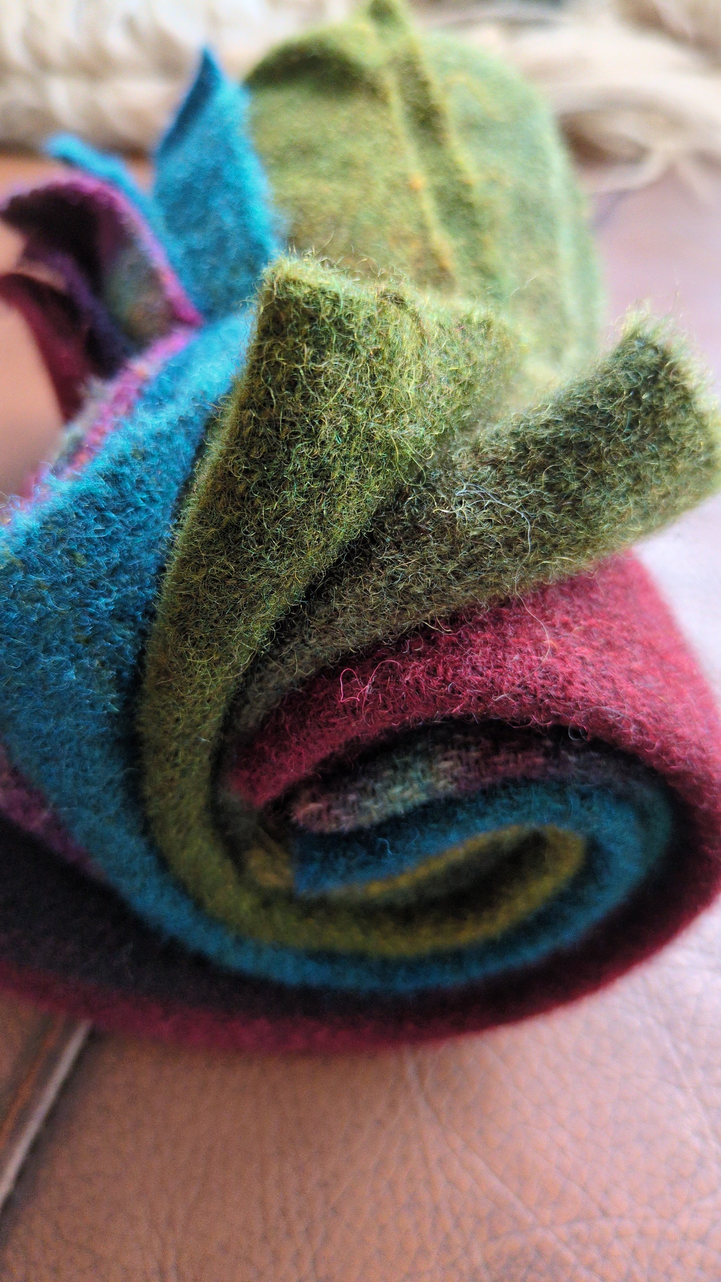 Hand Dyed Scottish wool tweed 6 pieces - creative textiles - HDWT14