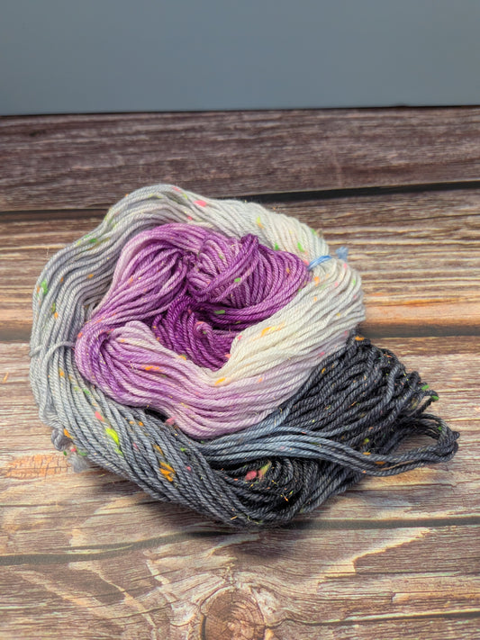 Hand Dyed 4ply Mini Neon Sparkly Skeins