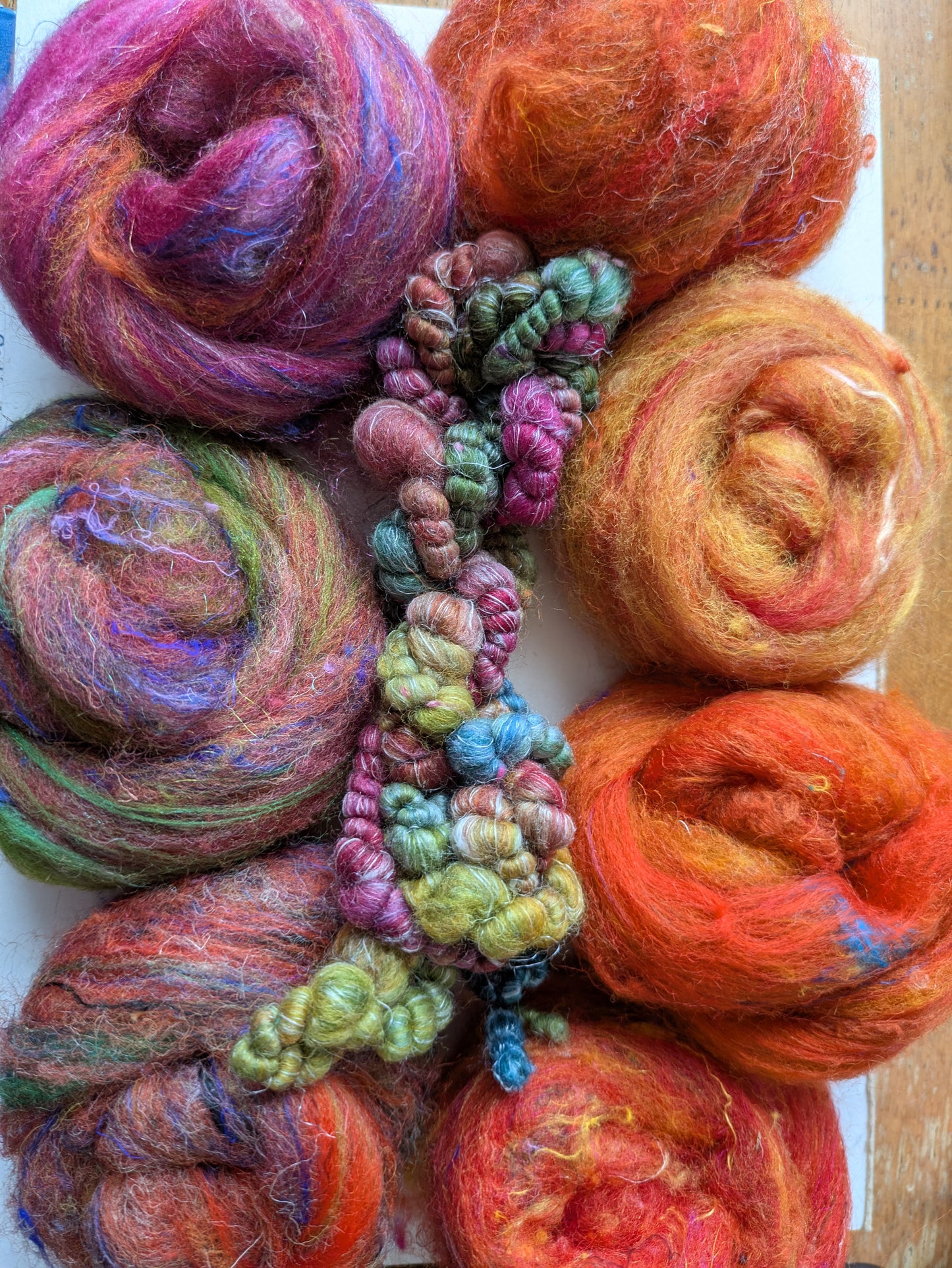 70g luxury needle felt party pumpkin pack with added hand spun tendrils pumpkin4