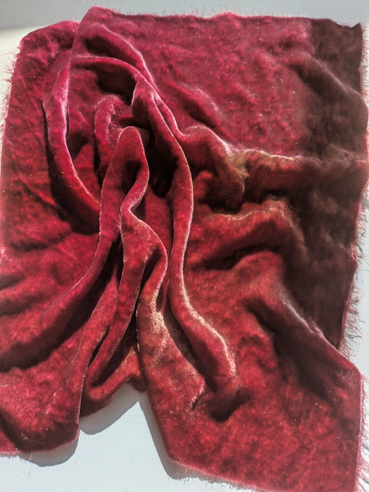 Hand dyed silk velvet fabric HDSV30