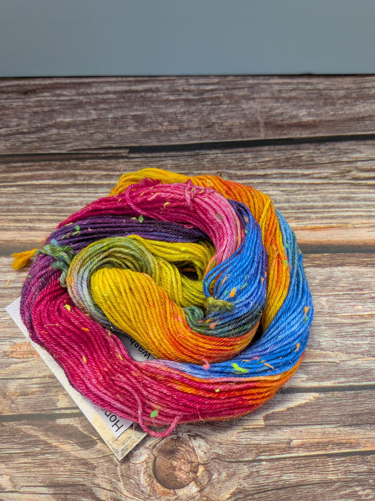 Hand Dyed 4ply Mini Neon Sparkly Skeins