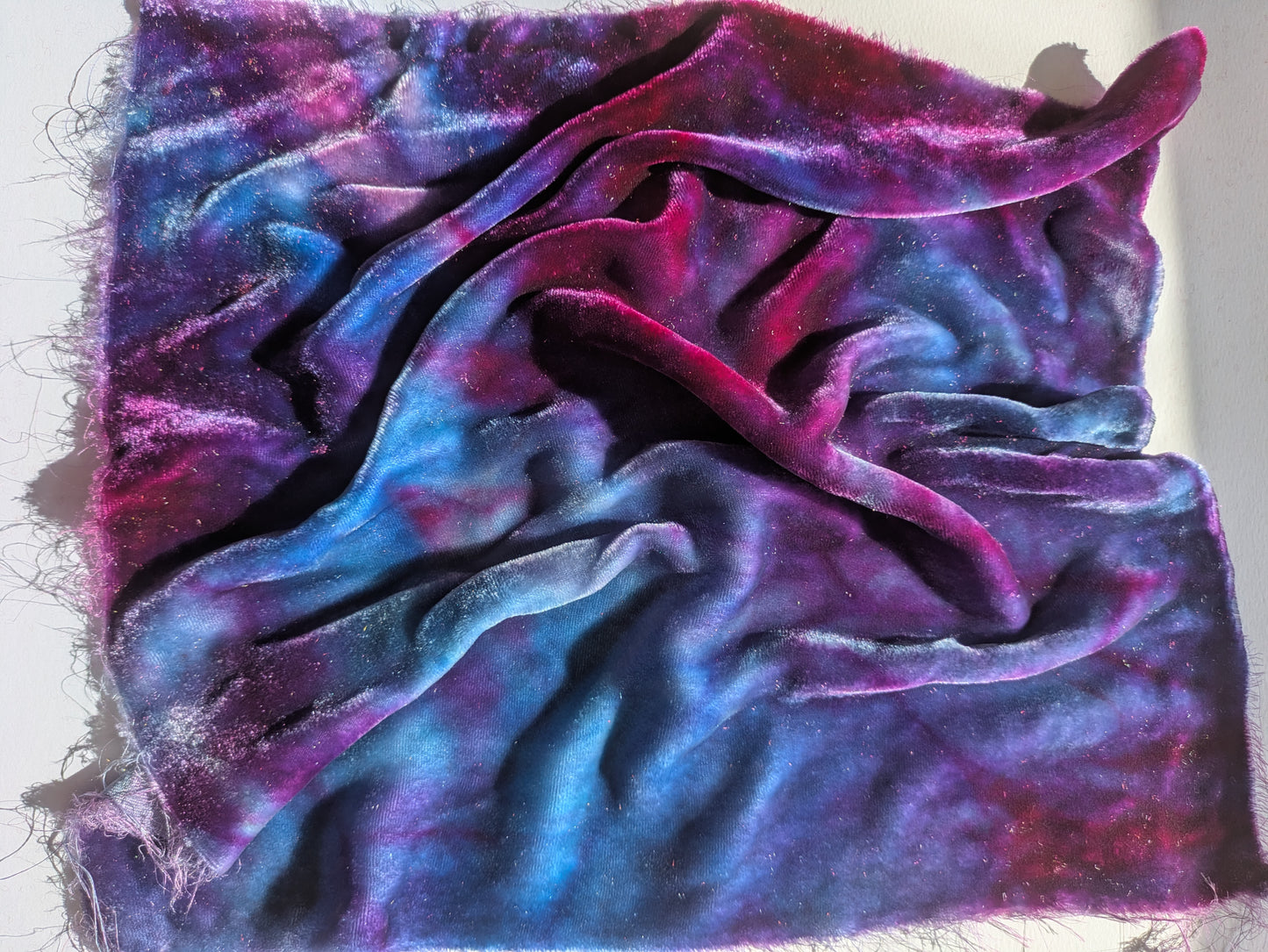 Hand dyed silk velvet fabric HDSV09