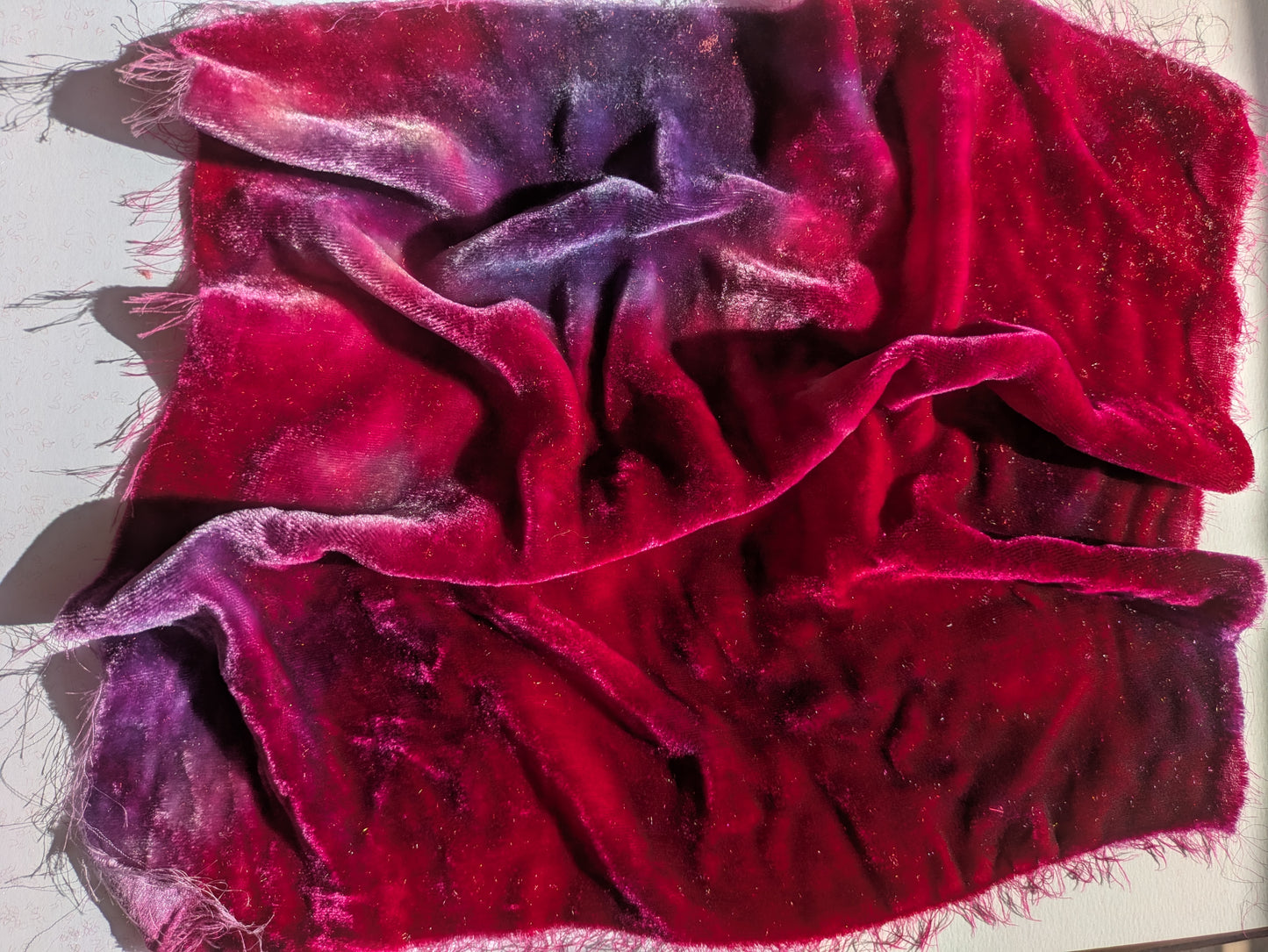 Hand dyed silk velvet fabric HDSV08