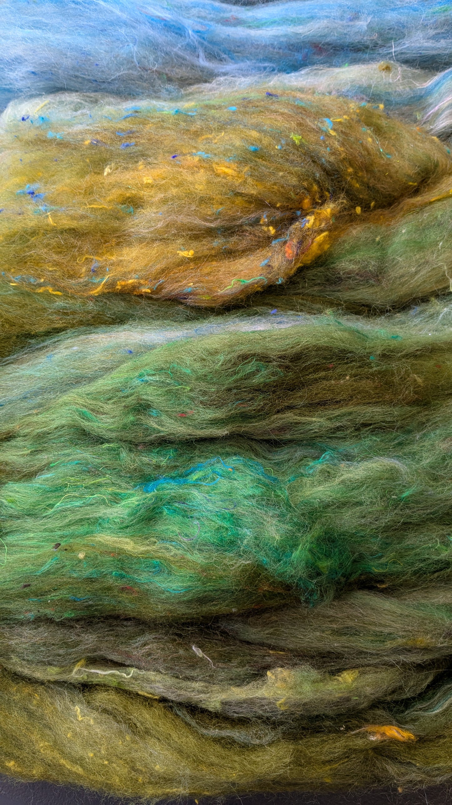 Hand carded luxury Batt layers with added texture. layers great to needle felt or wet felt 100g pack 2