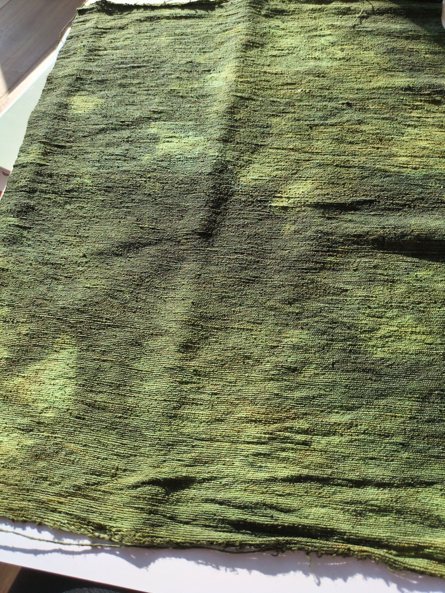 Hand dyed raw silk fabric HDRS14