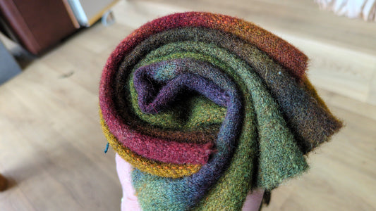 Hand Dyed Scottish wool tweed 6 pieces - creative textiles - HDWT16