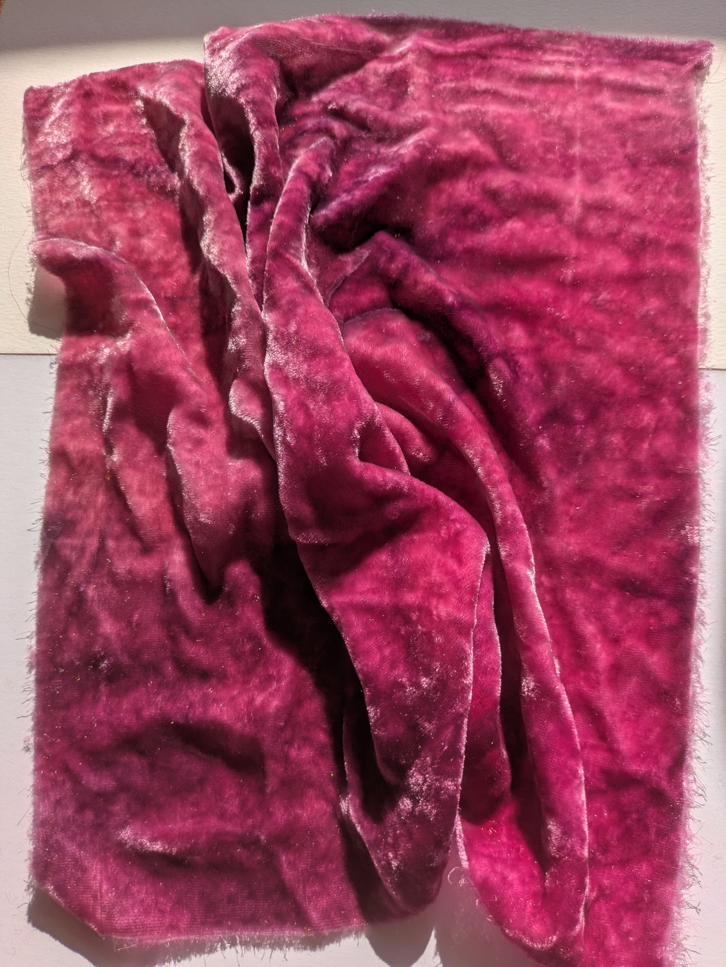Hand dyed silk velvet fabric HDSV20